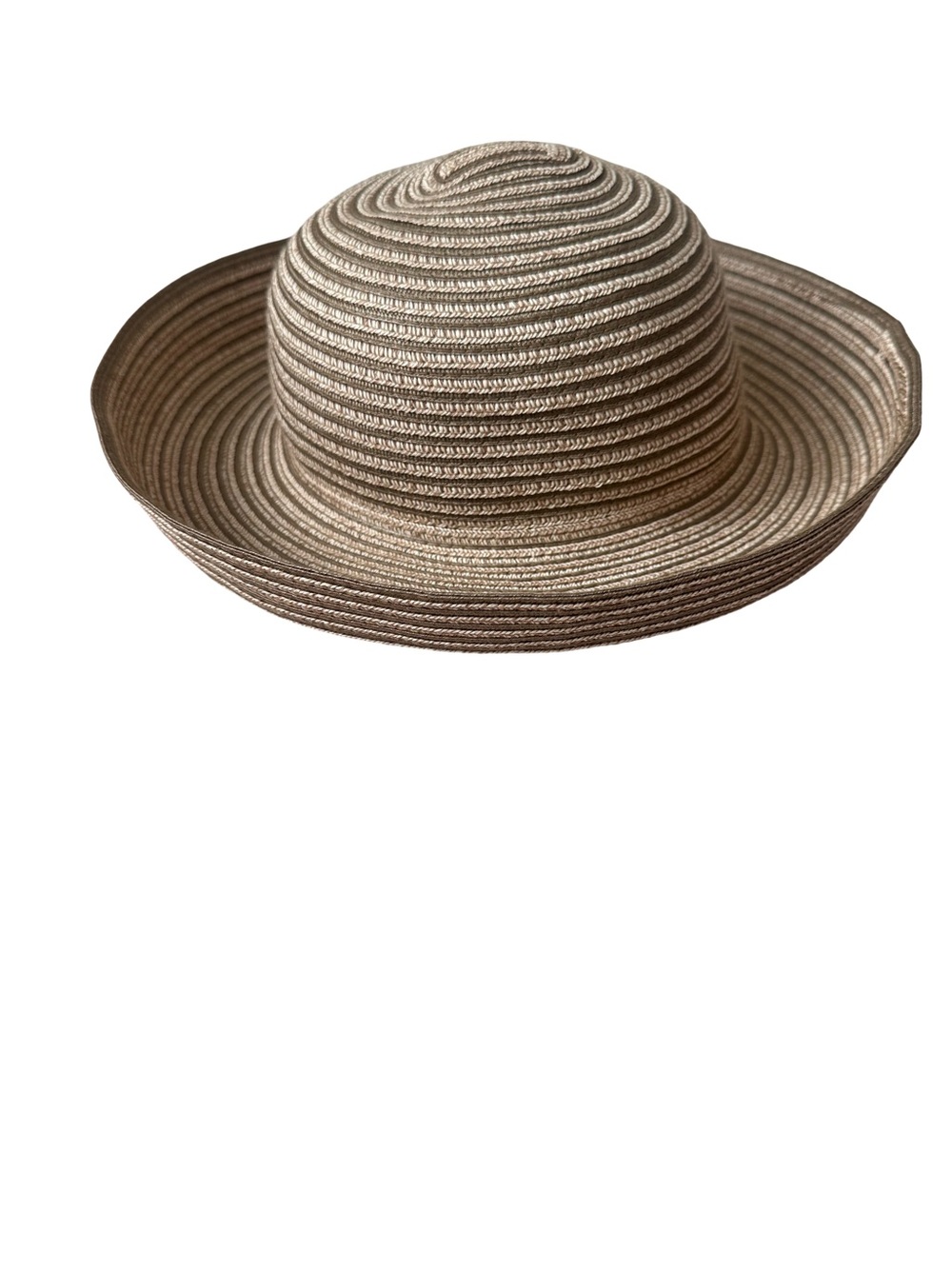 Betmar Vintage Woven Straw Neutral Tones Boater Sun Hat